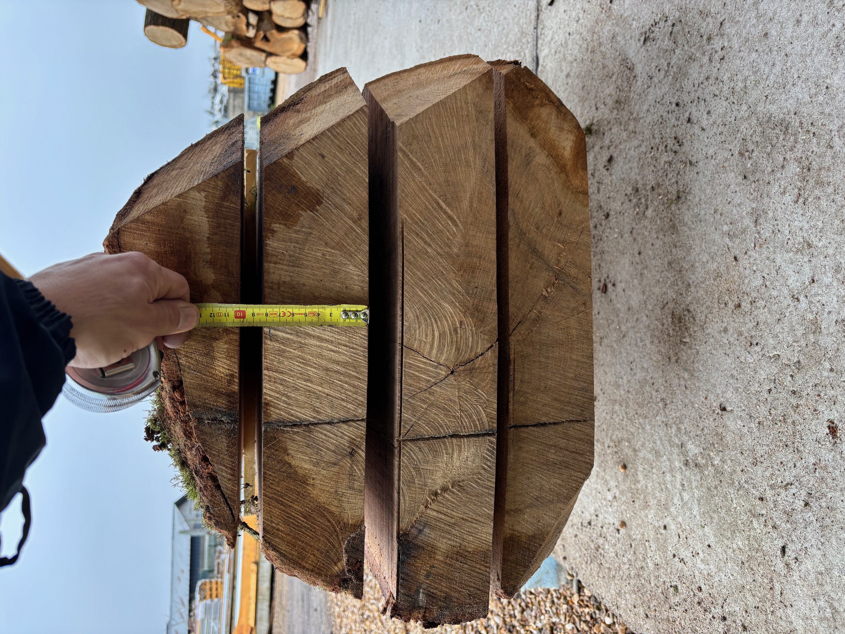 Mesure des sections de bois pour une preparation sur mesure